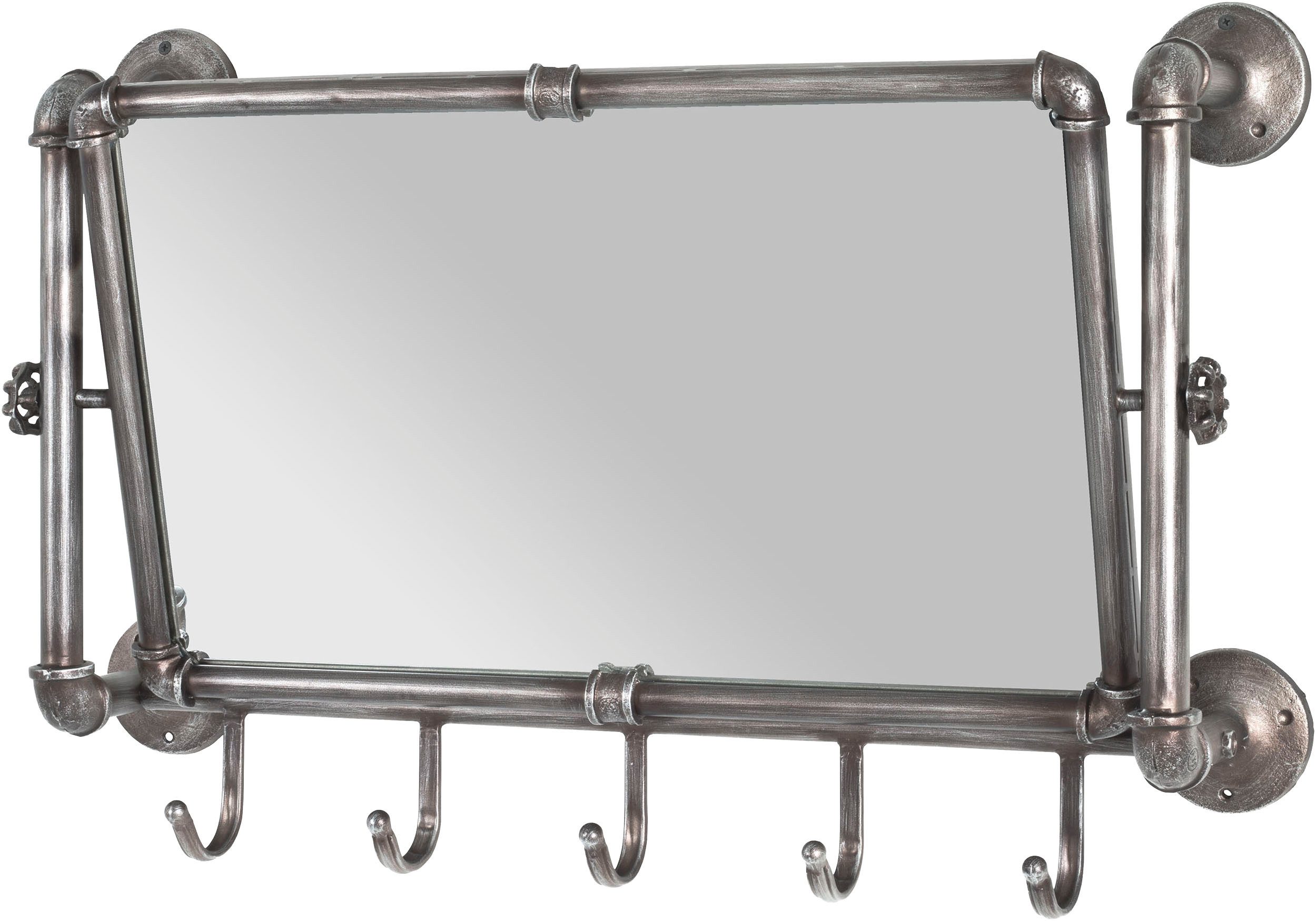 HAKU Garderobenhaken Flurgarderobe, Garderobe, Garderobenhaken, Garderobenleiste, rechteckig - aus Metall Anthrazit - B/T/H 75/16/45 cm