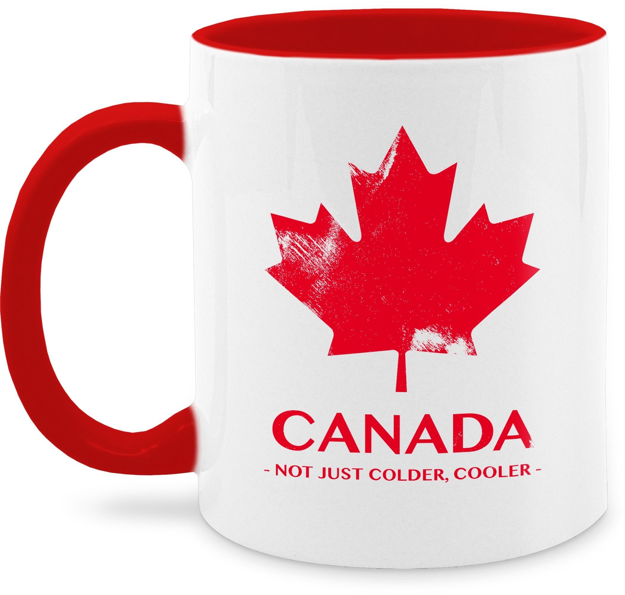 Keramik, Tasse Sprüche just Not Canada Rot Geschenk, Souvenir - 1 cooler Statement colder Shirtracer