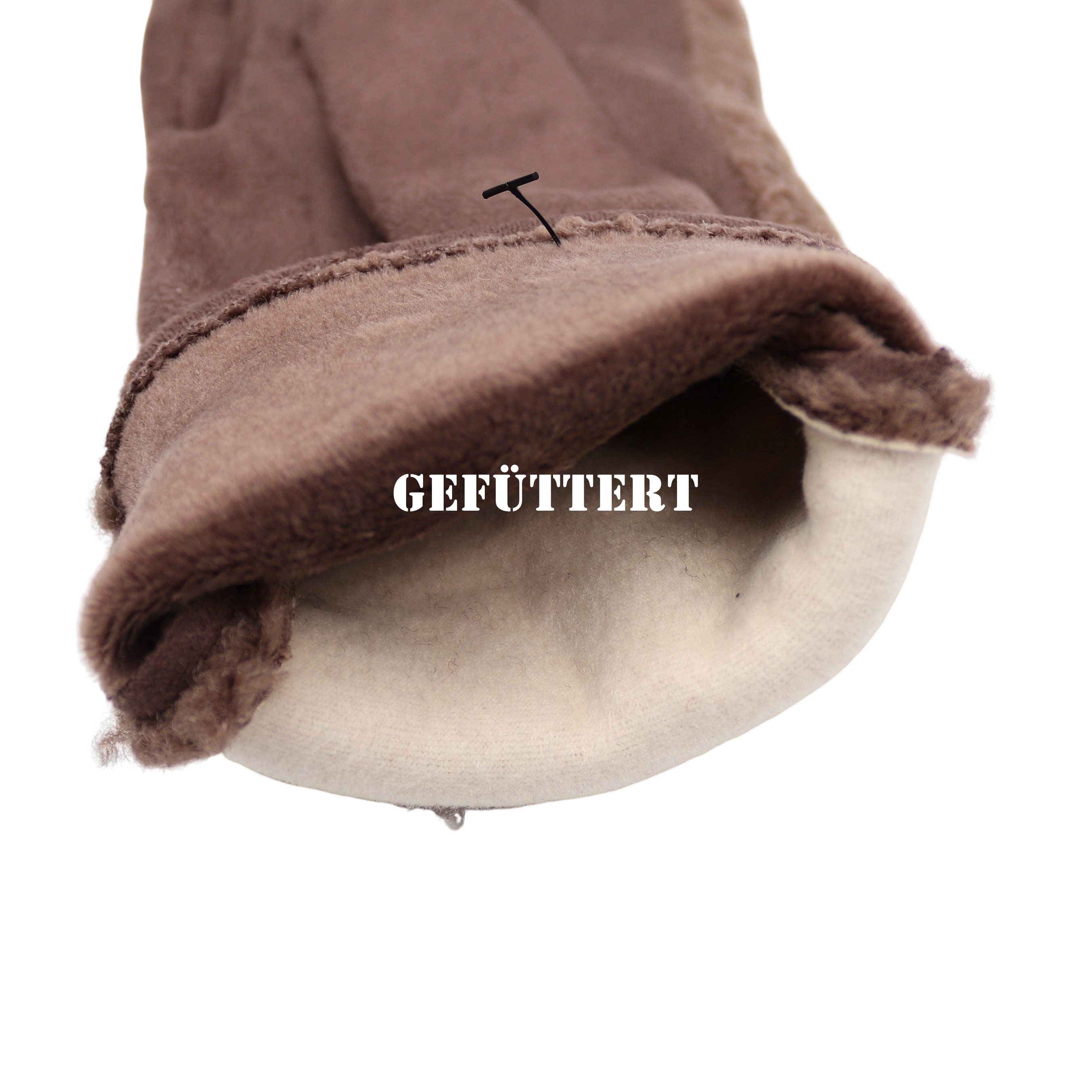 MIRROSI Fleecehandschuhe Damen Handschuhe aus Teddyfell, Warm und Kuschelig (Einheitsgröße) Touchscreen, leicht gefüttert ideal für Herbst, Winter