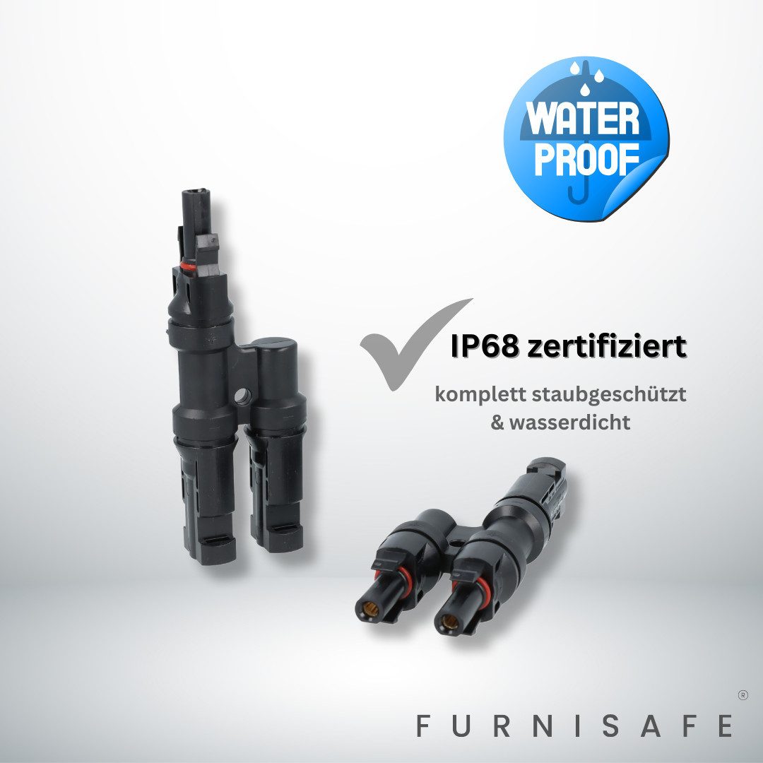 FurniSafe FurniSafe Solar Steckverbinder PV-Anlage Solarstecker 2-fach Verteiler Solarkabel, Y Stecker – Bild 2 von 5