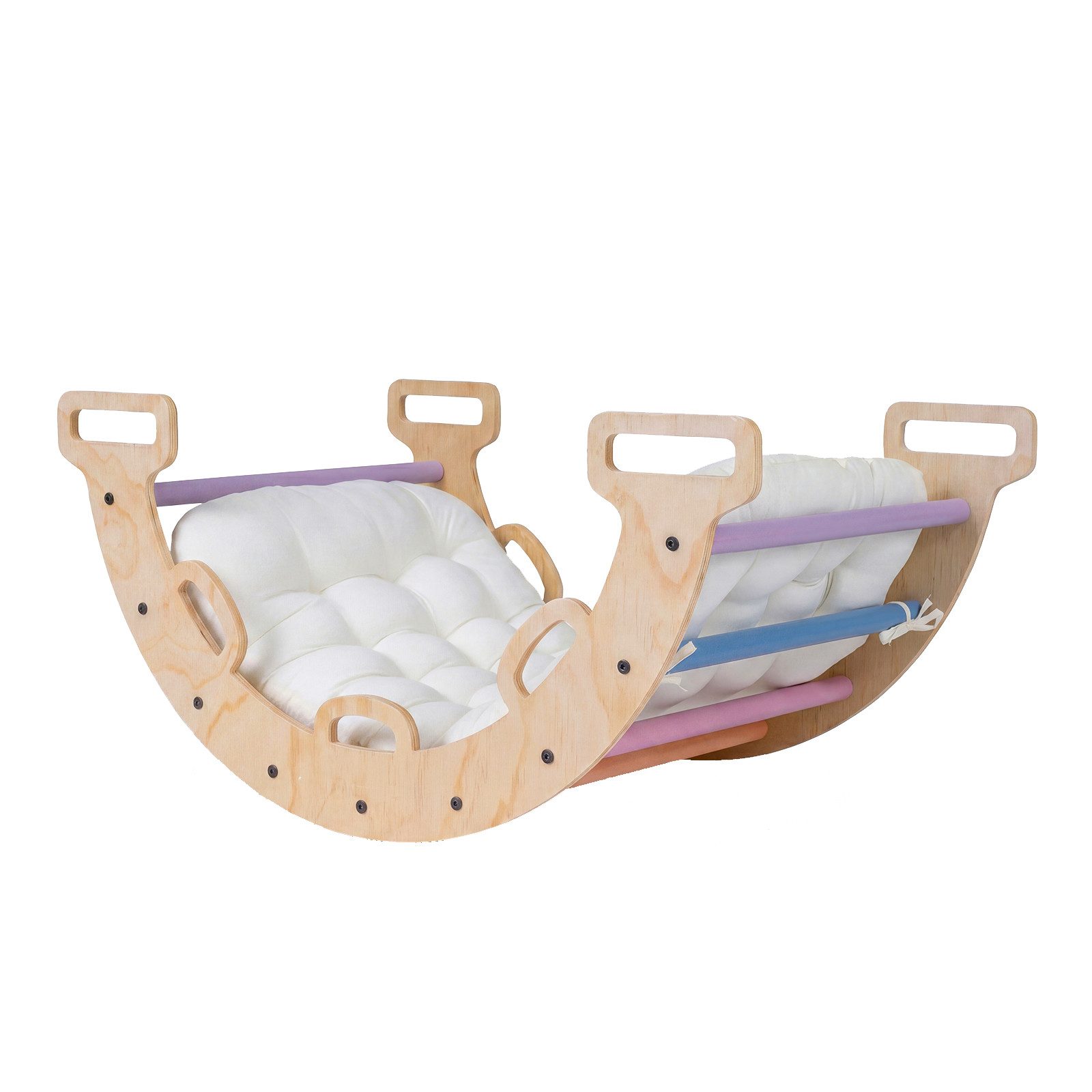 COSTWAY Klettergerüst, Kletterbogen mit weichem Kissen, Kletterdreieck zum Wippen