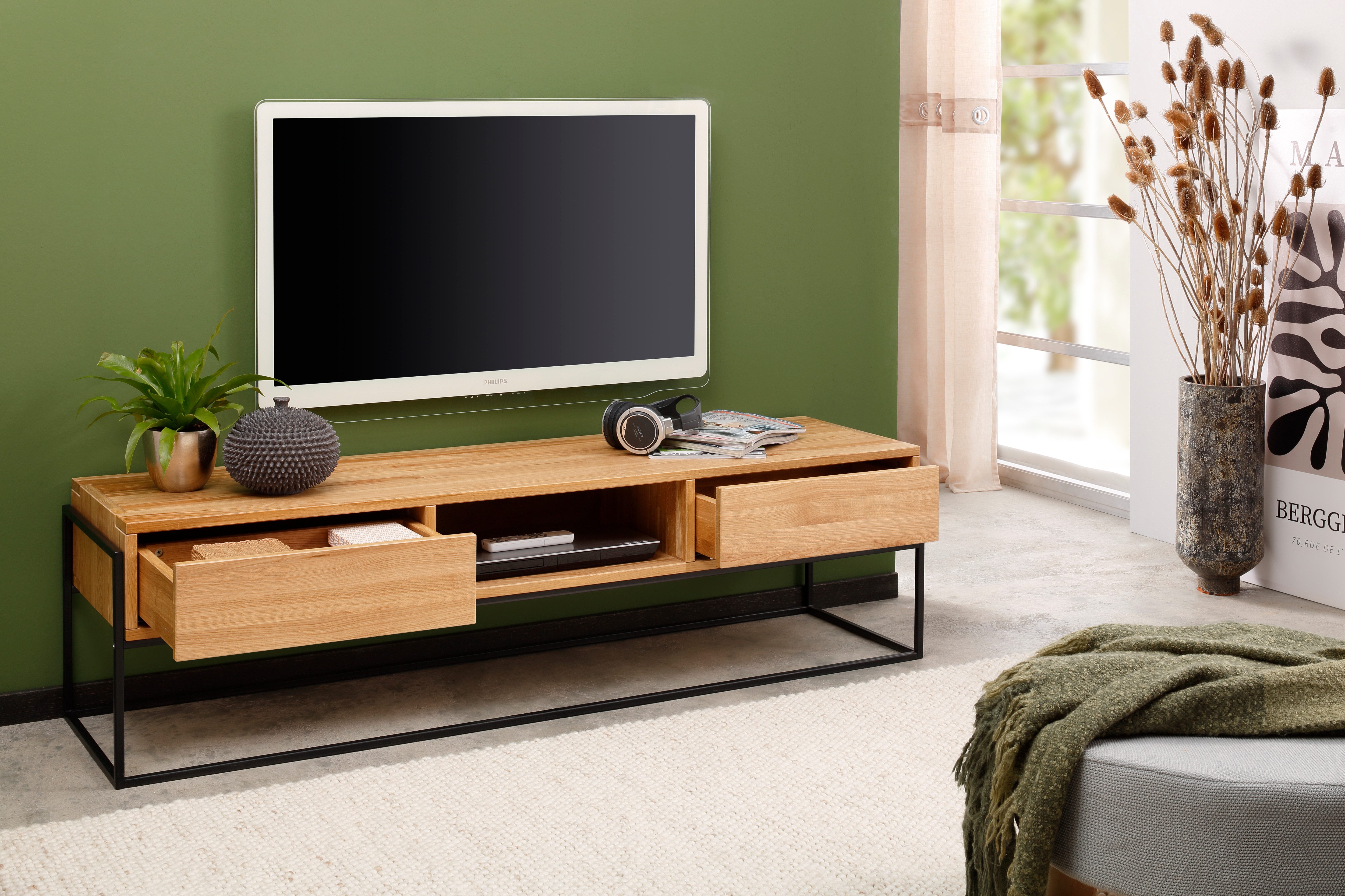 Woodroom Lowboard Boise (Wildeiche massiv geölt 163x45x45 cm), TV-Board, TV-Schrank, Sideboard, Lowboard