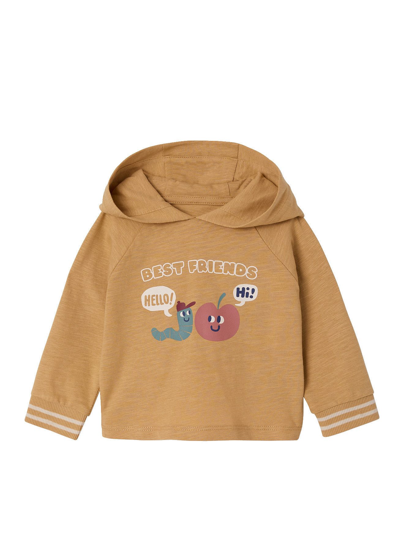 vertbaudet Langarmshirt Baby Shirt mit Kapuze & Print