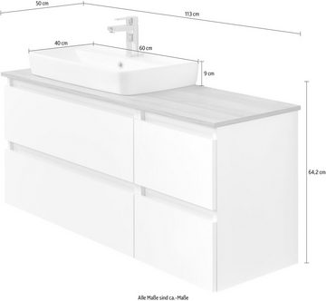 Saphir Waschtisch Quickset 360, Breite 113 cm, Keramikbecken