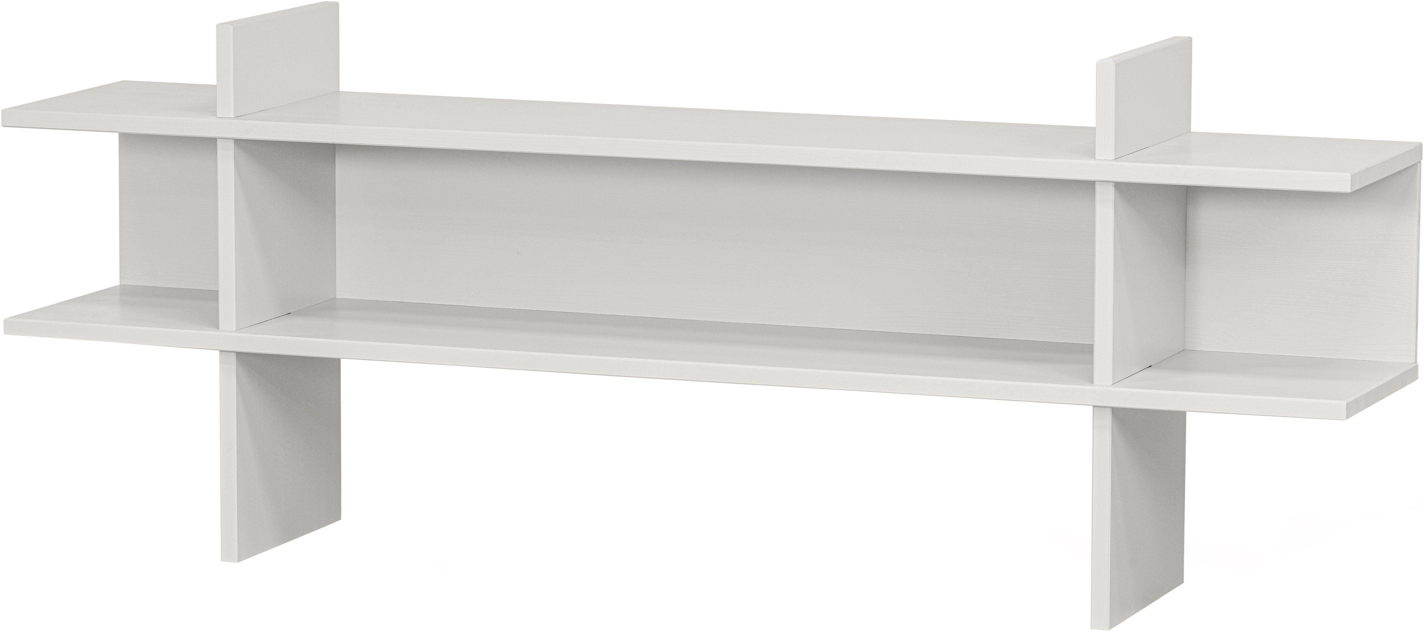 WOOOD Beistelltisch Jana aus FSC®-Kiefernholz, schutzlackiert 180x35x70 cm, Tragkraft 15 kg, drei offene Fächer, Framestärke 2,4 cm