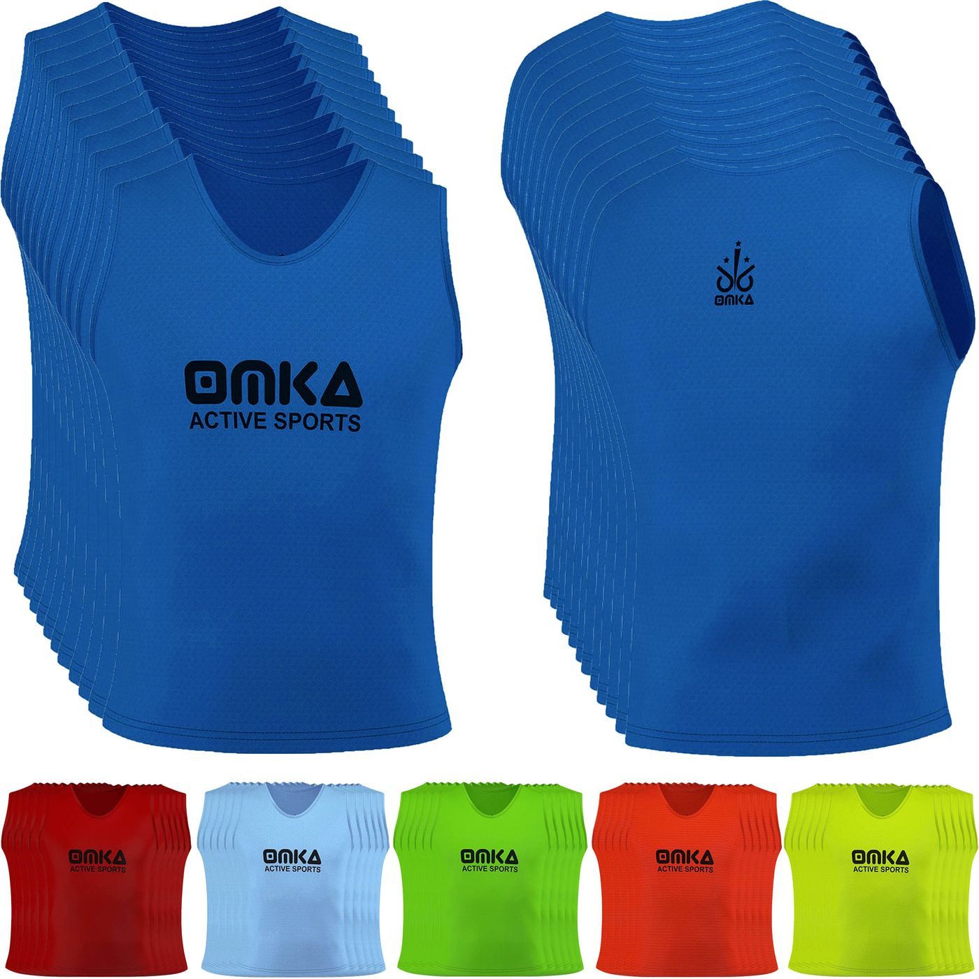 OMKA Trainingsleibchen OKLB01 12er Pack (Spar-Set, 12er-Pack) 12x OMKA Fußball Leibchen Trainingsleibchen