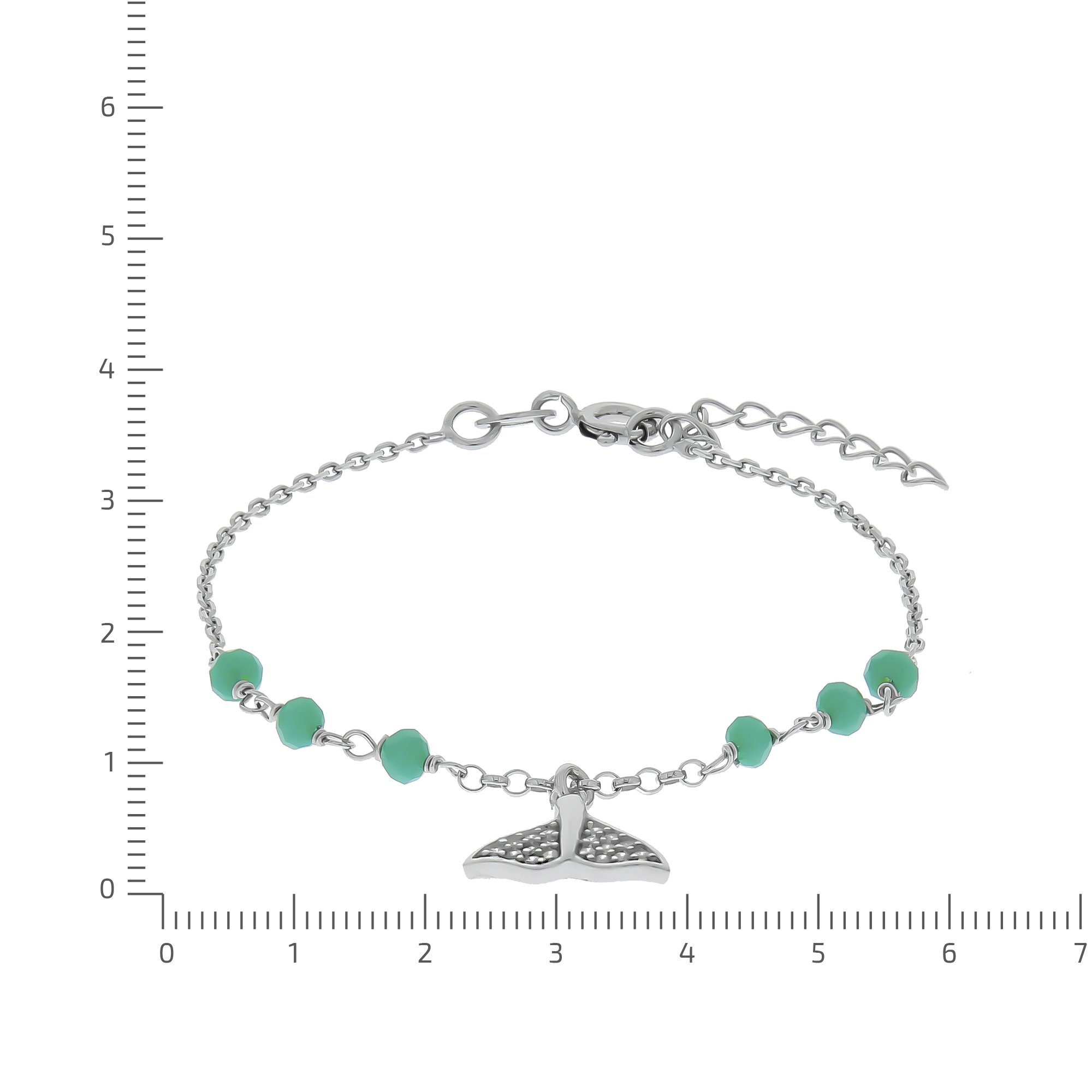 Vivance Silber und Zirkonia rhodiniert Sterling Glassteine Fußkette 925/-