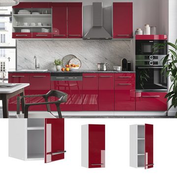 Vicco Hängeschrank Küchenhängeschrank 30 cm Fame-Line Weiß Bordeaux Hochglanz