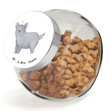 Mr. & Mrs. Panda Vorratsglas XL 2000ml Skye Terrier Moment - Weiß - Geschenk, Leckerli Glas, Hunde, Premium Glas, (1-tlg), Doming-Beschichtung