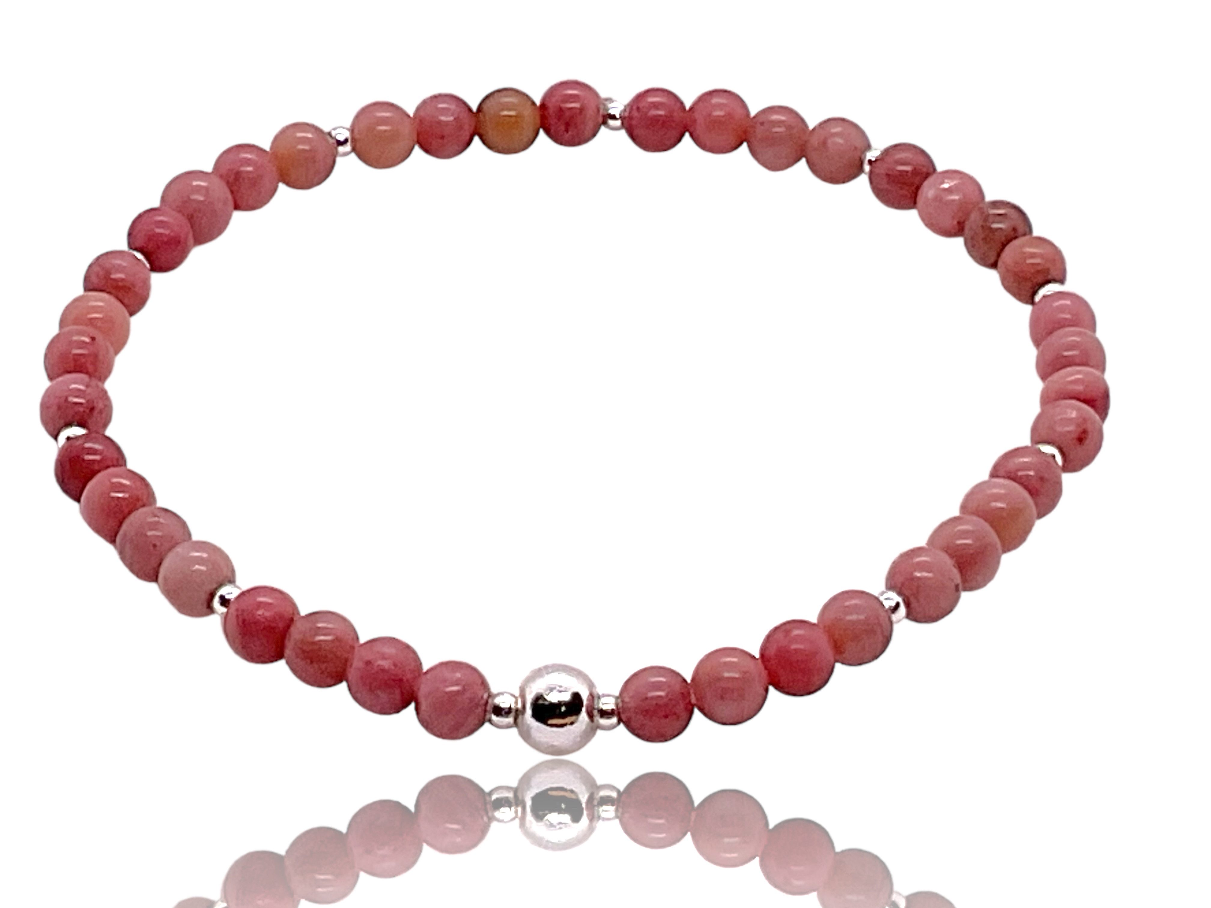 Steinfixx® Perlenarmband Edelsteinarmband Rhodonit mit 925 günstig online kaufen