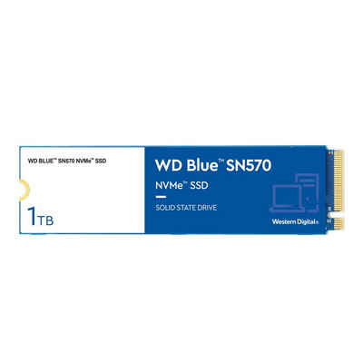 Western Digital »Blue SN570 NVMe SSD« SSD-Festplatte (1 TB), 1 TB, M.2 2280, PCIe Gen3 x4 NVMe v1.4, 3500 MB/s Lesen, 2300 MB/s Schreiben, 300 TBW Dauerhaltbarkeit