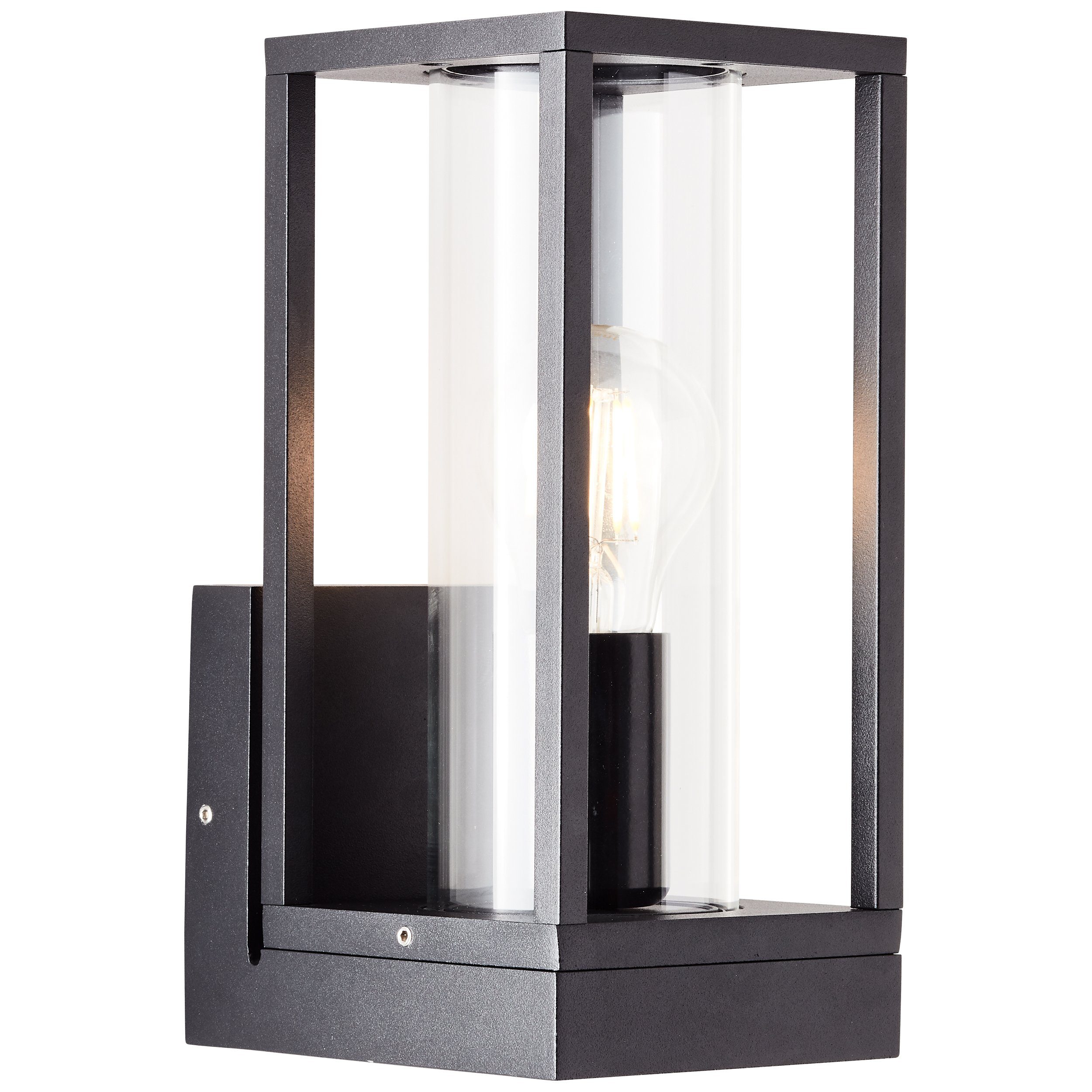 Zuverlässiger Versandhandel Brilliant LED Außen-Wandleuchte Dipton, sand Außenwandleuchte 1x 40 A60, E27, Aluminium/Glas, Dipton schwarz