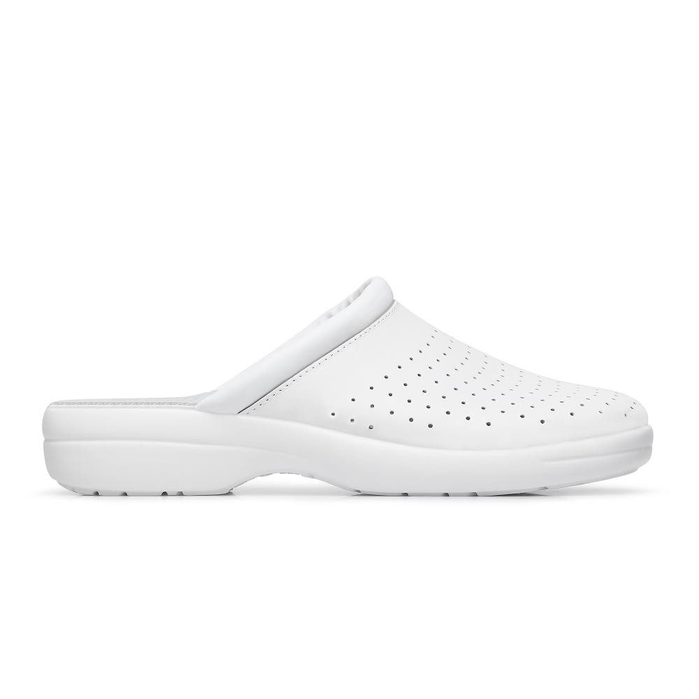 SC707 weiß perforiert Leder Clog