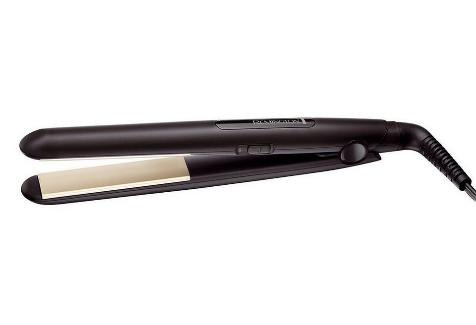 Remington Glätteisen S1510 Keramik-Turmalin-Beschichtung, mit 4-facher  Schutzwirkung für ein schonendes Styling und extra Glanz, Federnd gelagerte  Stylingplatte für gleichmäßigen Druck auf das Haar