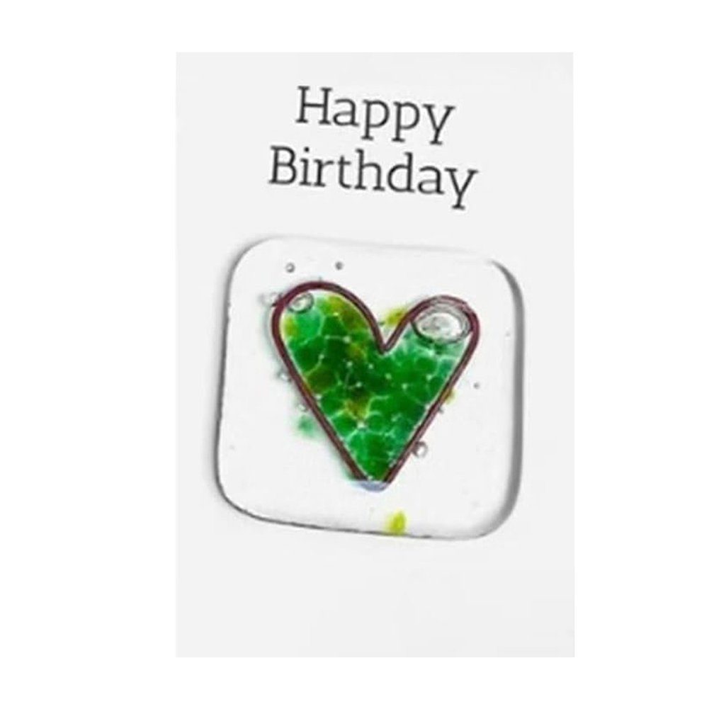 Blusmart Weihnachtskarte Pocket Token Glas Karte Valentinstag Geschenk green Andenken Herz Tragbare