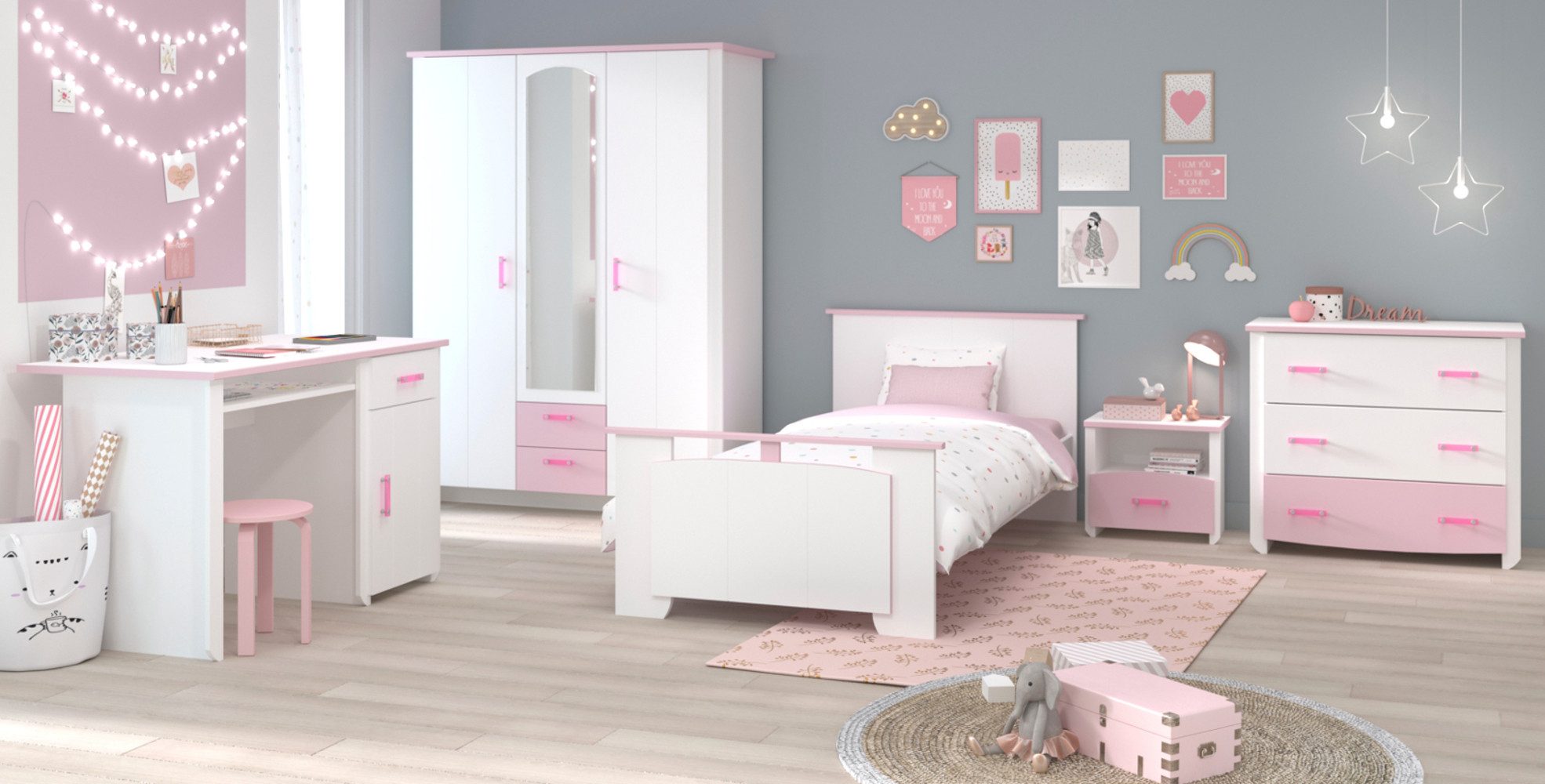 Parisot Jugendzimmer-Set Sunny, (Kinderzimmer Komplett-Set, 5-teilig), günstig online kaufen