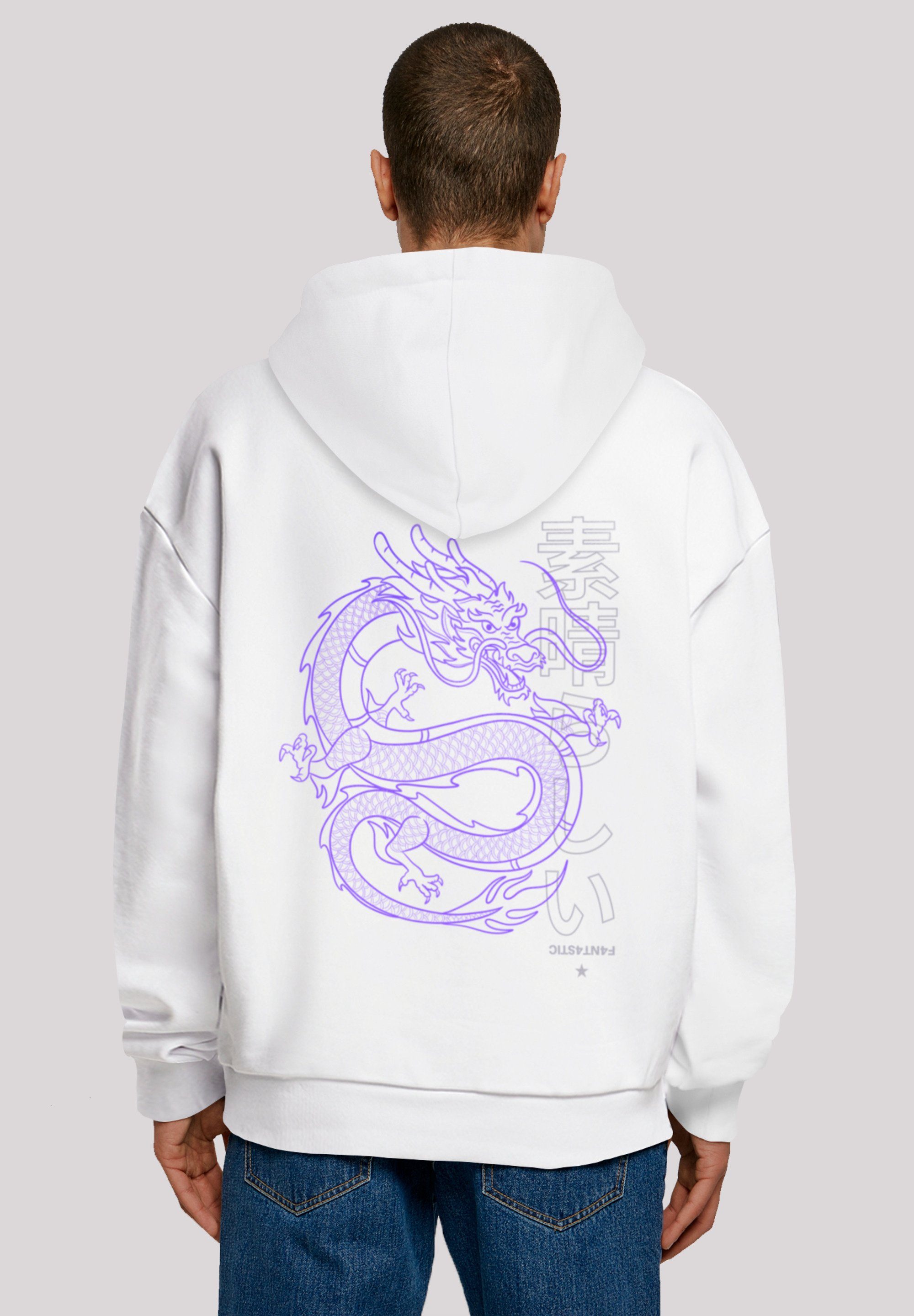 F4NT4STIC Kapuzenpullover Drache Japan Print, Das Model ist 180 cm groß und  trägt Größe S