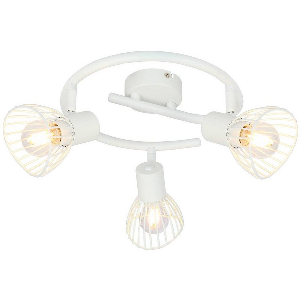 3flg für 3x 40W, Lampe E14, Brilliant Deckenleuchte Spotspirale D45, weiß geeignet Trop Elhi, Elhi