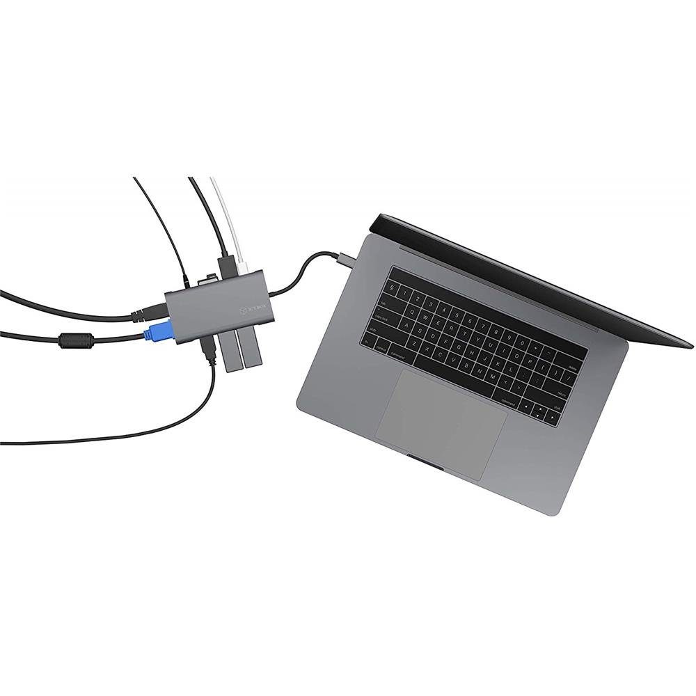 ICY BOX Laptop-Dockingstation IB-DK4040-CPD USB-C, HDMI, VGA, Video, Audio, Power Delivery, USB 3.0, SD 2.0, microSD 2.0