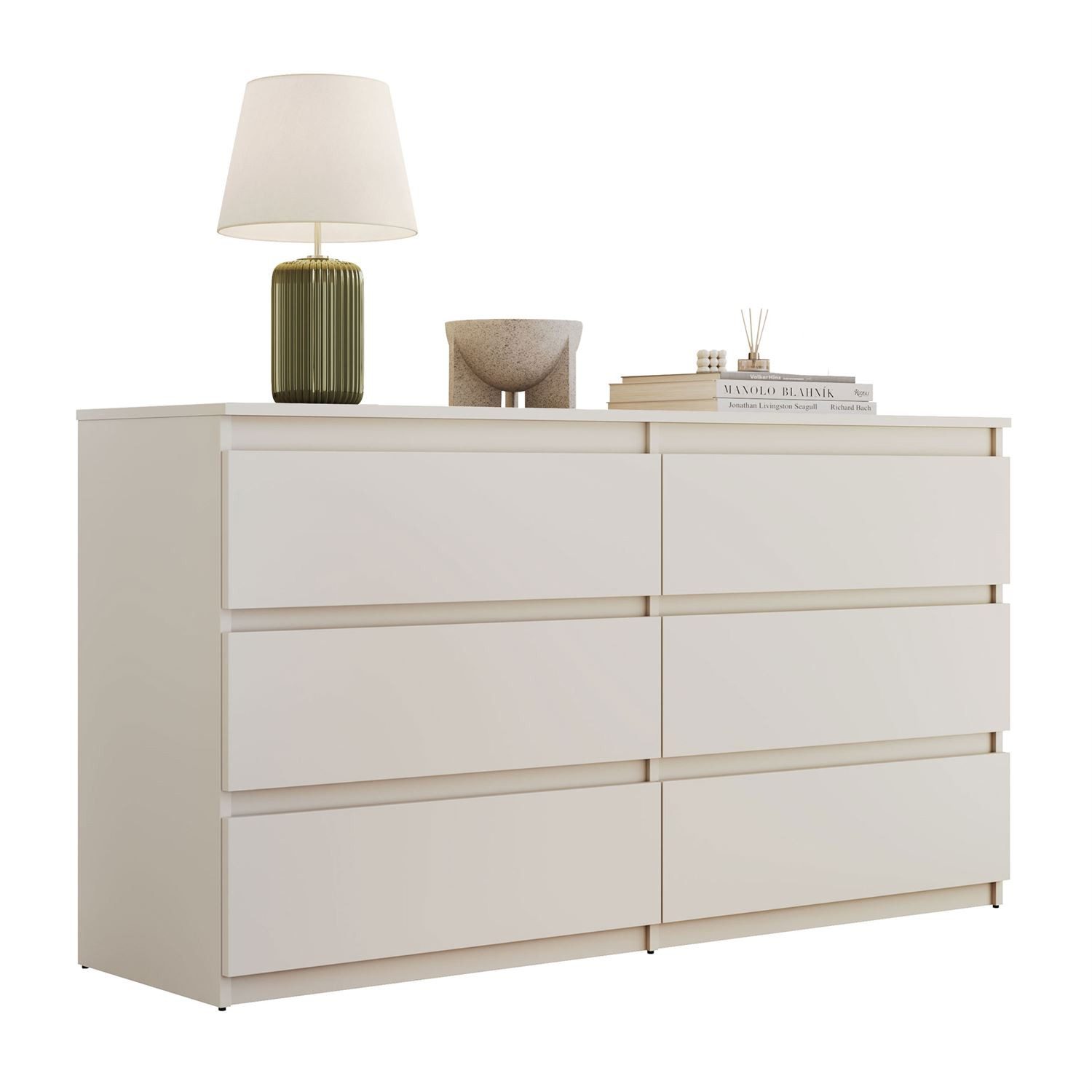 Lookway Kommode HANA M6– elegante Kommode mit geräumigen Schubladen, Breite: 120 cm und 140 cm