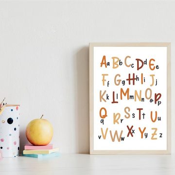 Tigerlino Poster ABC Kinderposter Alphabet 2er Set Buchstaben & Zahlen Lernhilfe