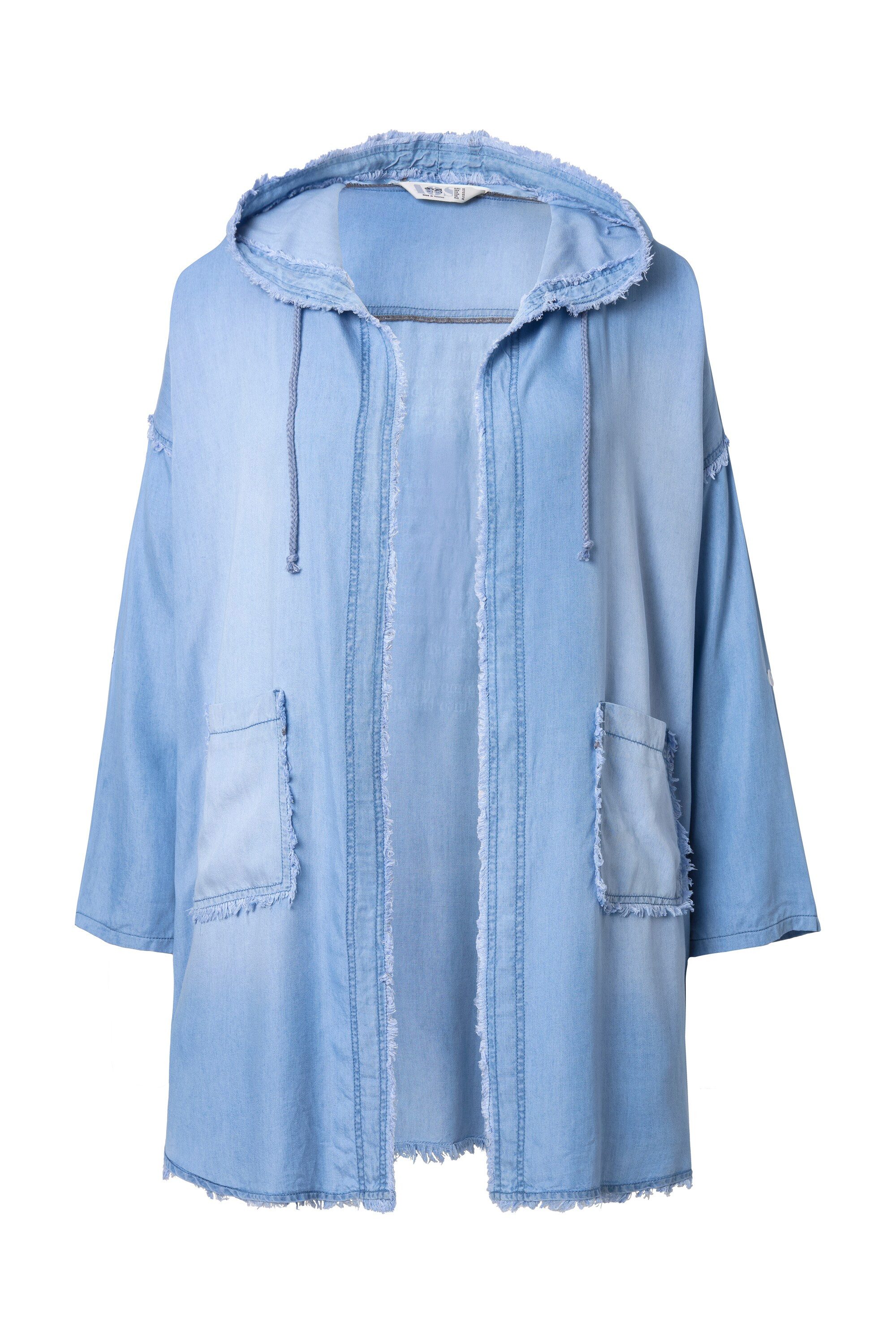Angel of Style Sommerjacke Jacke softe Jeansoptik Kapuze Rückenprint günstig online kaufen