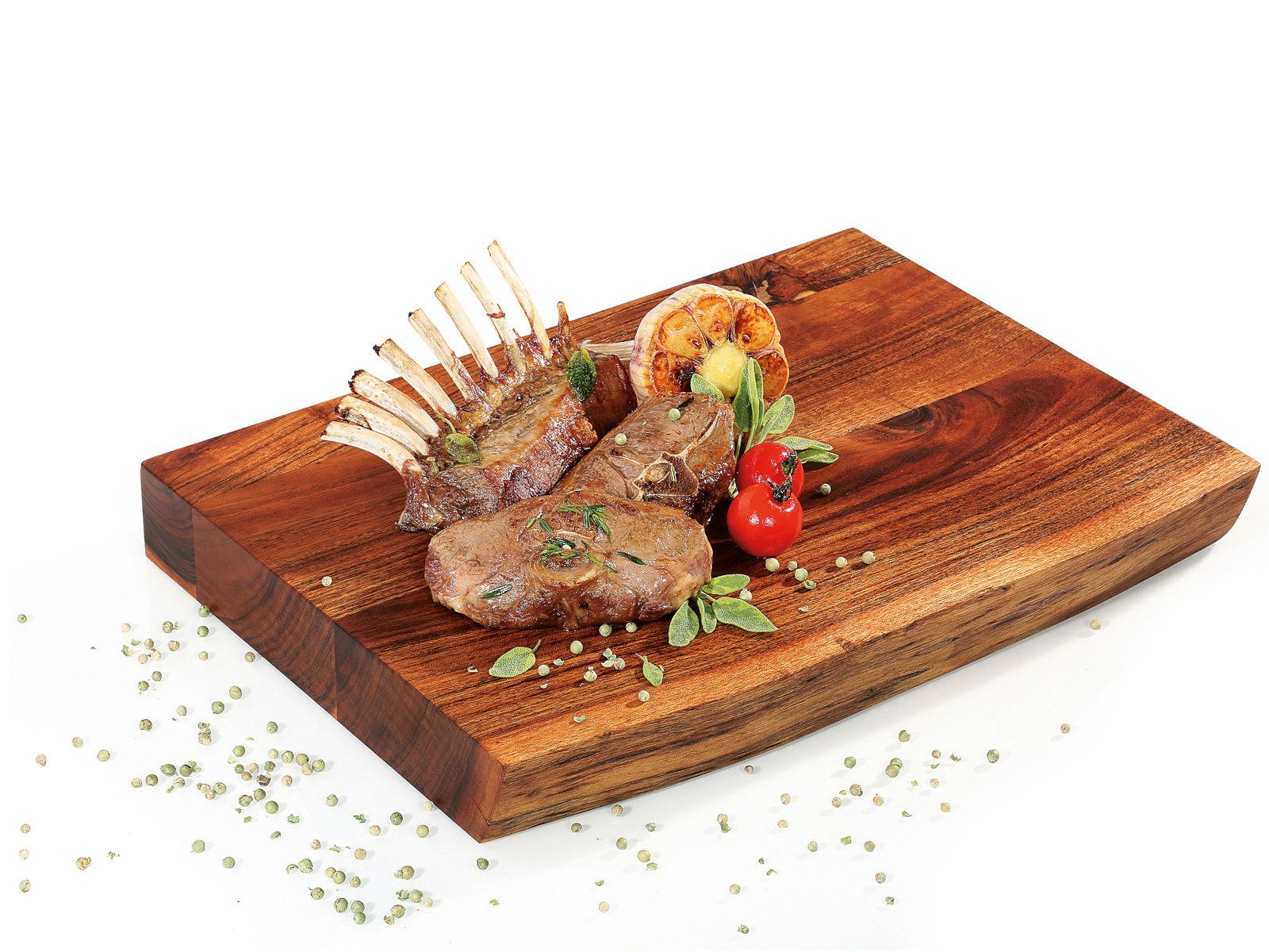 ZASSENHAUS Schneidebrett Hackblock Akazie 41 x 30 x 5 cm, Akazienholz, (Schneidebretter)