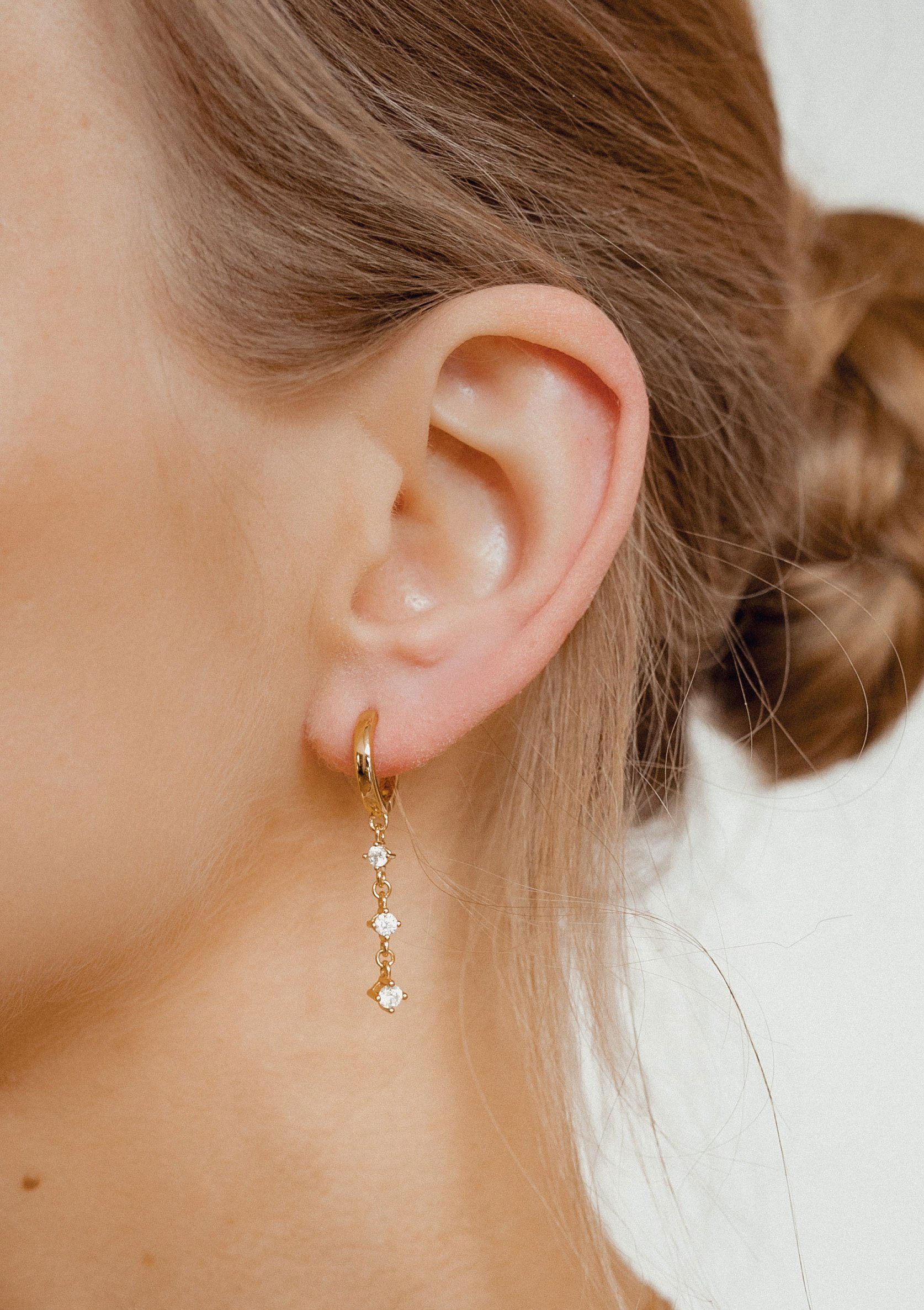 Hey Happiness Paar Ohrhänger Tropfen Creolen Silber 925 Damen Zirkonia, Sil günstig online kaufen