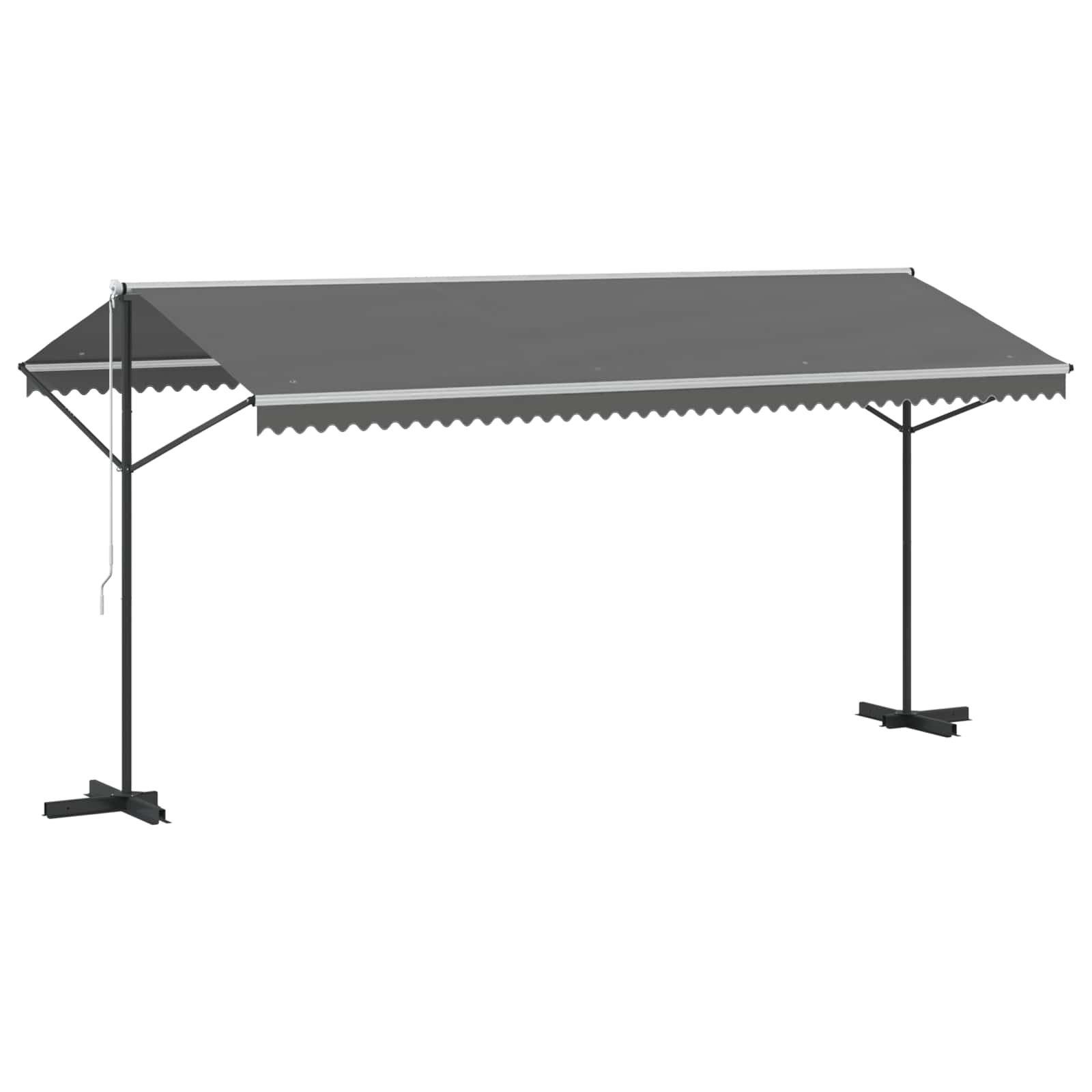 vidaXL Markise 5 x 3 m Freistehende Markise Grau 5x3 m Polyester