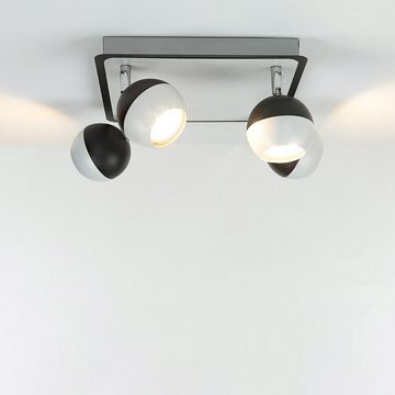 Licht-Erlebnisse Deckenstrahler NOAH, ohne Leuchtmittel, Schwarz Weiß 4-flammig GU10 Edelstahl verstellbar Modern Wohnzimmer