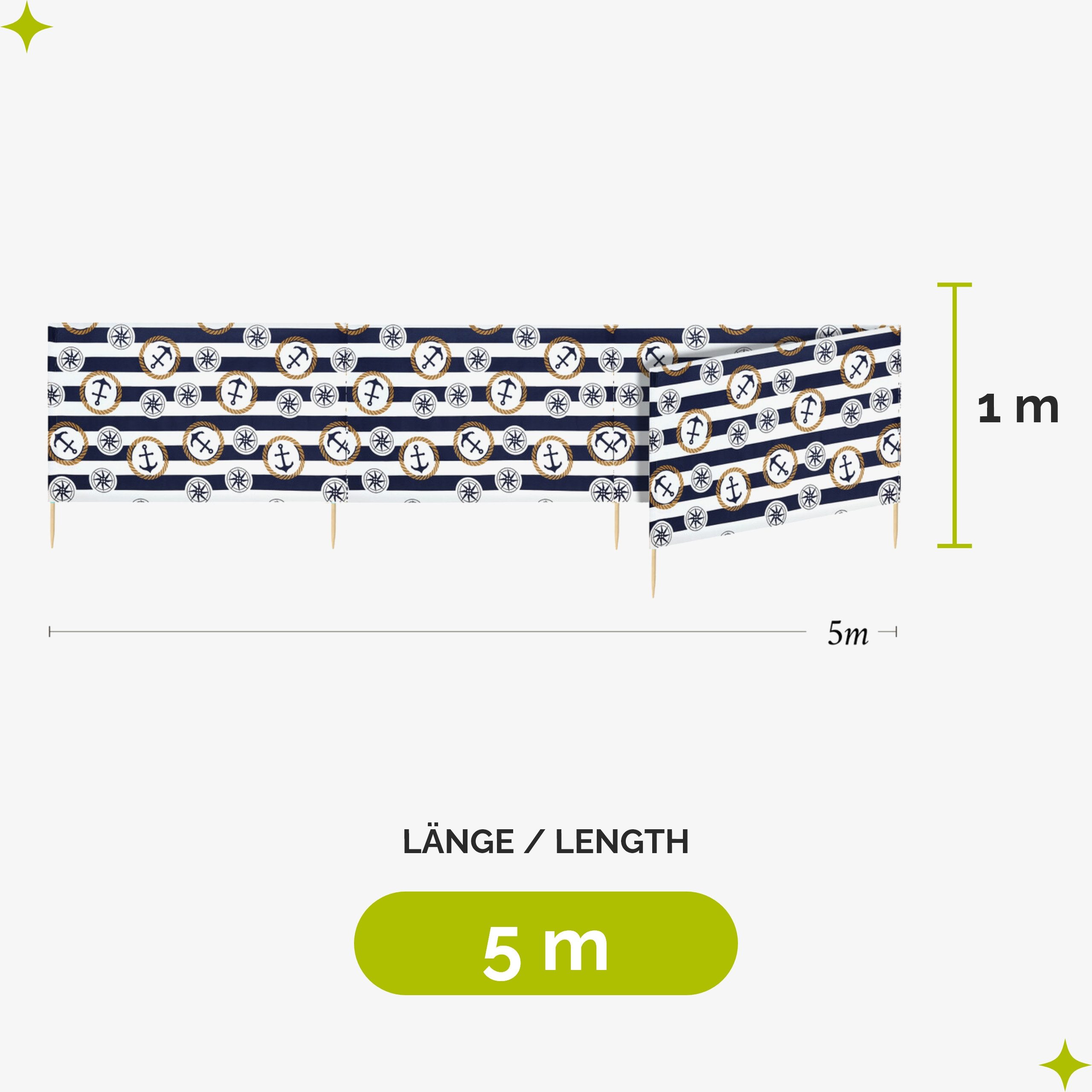 Garronda Windschutz Strand Sichtschutz 5m lang günstig online kaufen