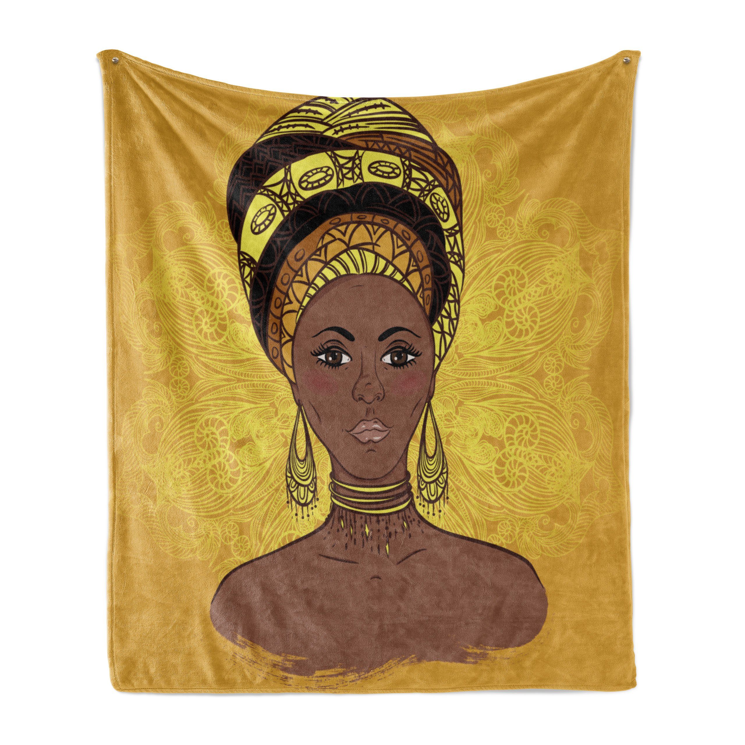 Plüsch den Porträt afrikanische Innen- Abakuhaus, Gemütlicher für und Wohndecke Frau Außenbereich,