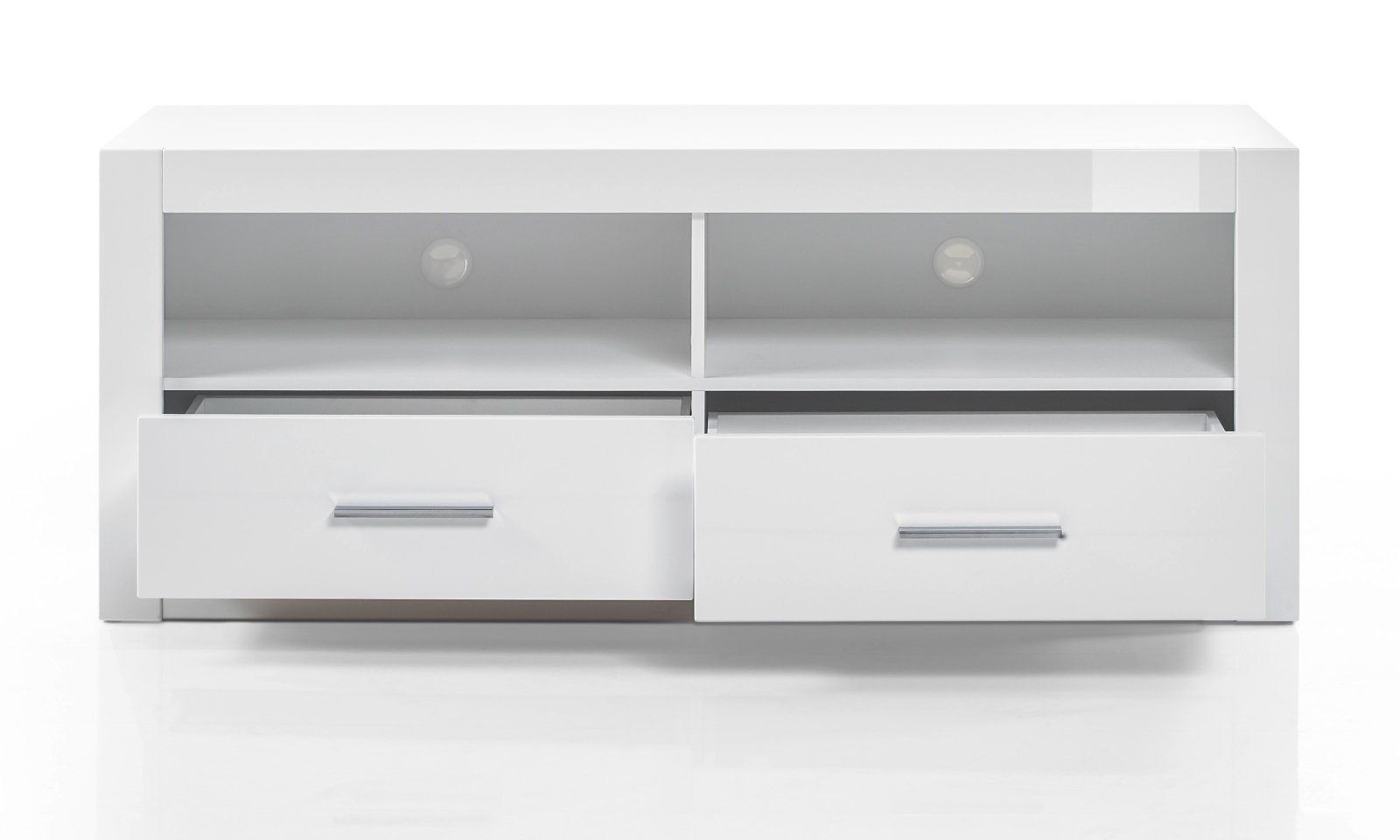 Furn.Design Lowboard Carrara (TV Unterschrank in weiß Hochglanz, Breite 150 cm, Komforthöhe 61 cm), auf Rollen