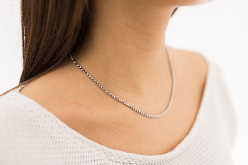 Materia Silberkette Damen Silber Venezianerkette rund gedrückt 40-70cm K49, günstig online kaufen