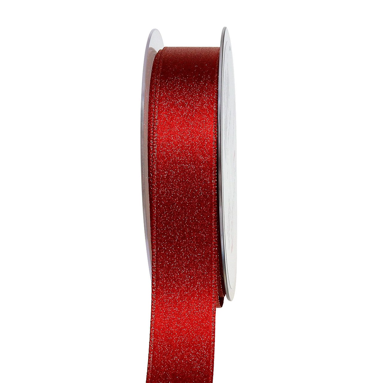 Dekoband Satinband mit Glimmer Rot 25mm 20m Geschenkband Weihnachtsdeko