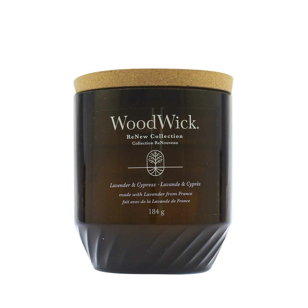 Woodwick Duftkerze WW.ReNew sklo st?ední/Lavendel & Zypresse