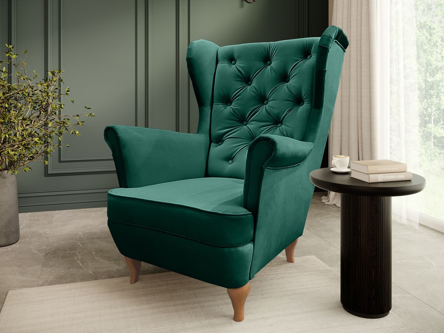 Beautysofa Ohrensessel Sessel FALCO Chesterfield Wohnzimmersessel Fernsehse günstig online kaufen