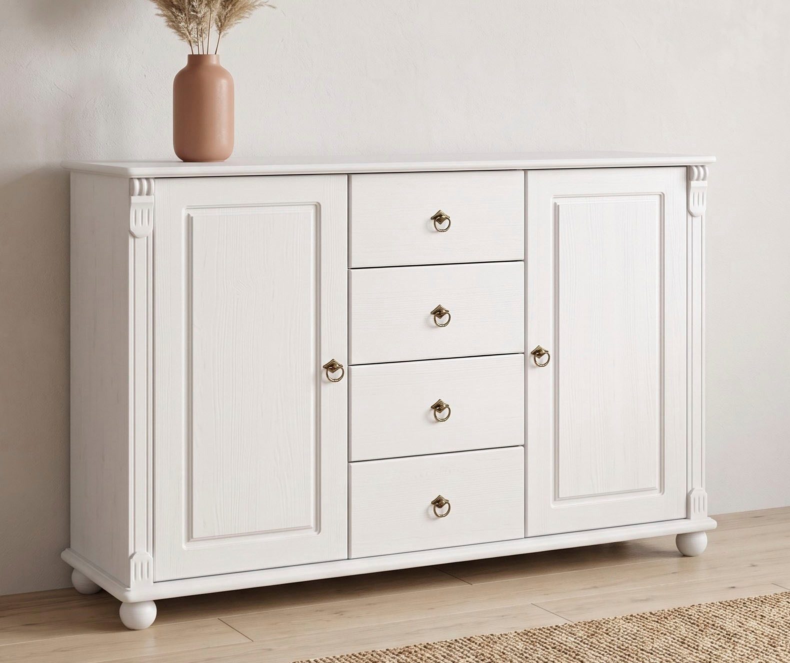 OTTO home Kombikommode Tessin, Buffetunterschrank, klassischer Landhausstil, aus massiver, FSC®-zertifizierter Kiefer, 128cm breit
