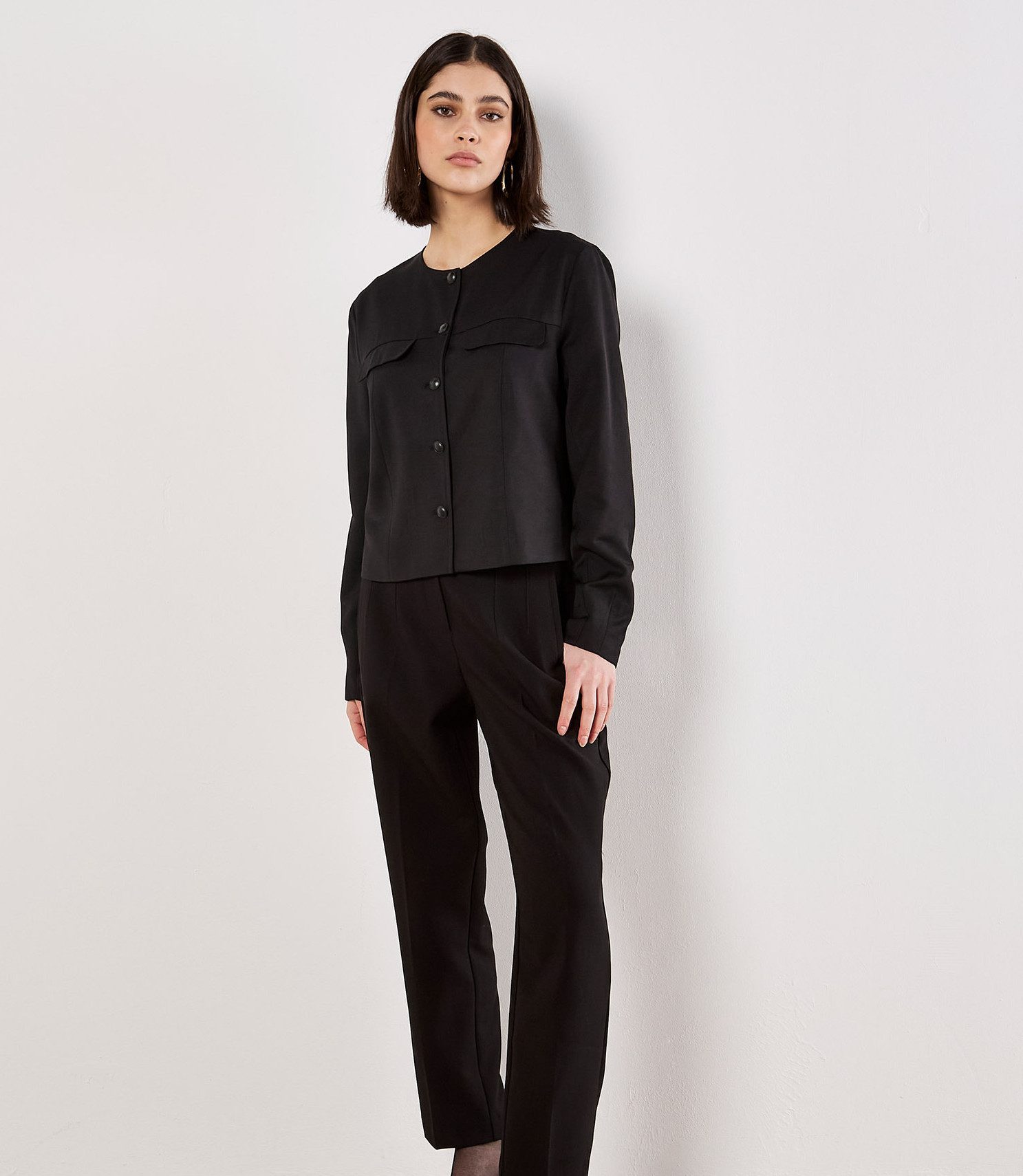 Apricot Kurzblazer Kurzjacke mit Knopfleiste