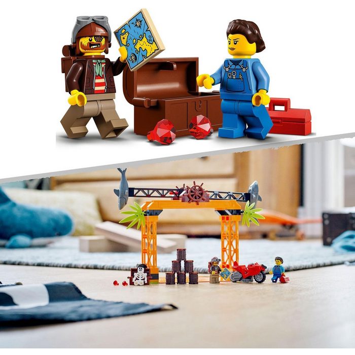 LEGO® Konstruktionsspielsteine Haiangriff-Stuntchallenge (60342) LEGO® City Stuntz (122 St)