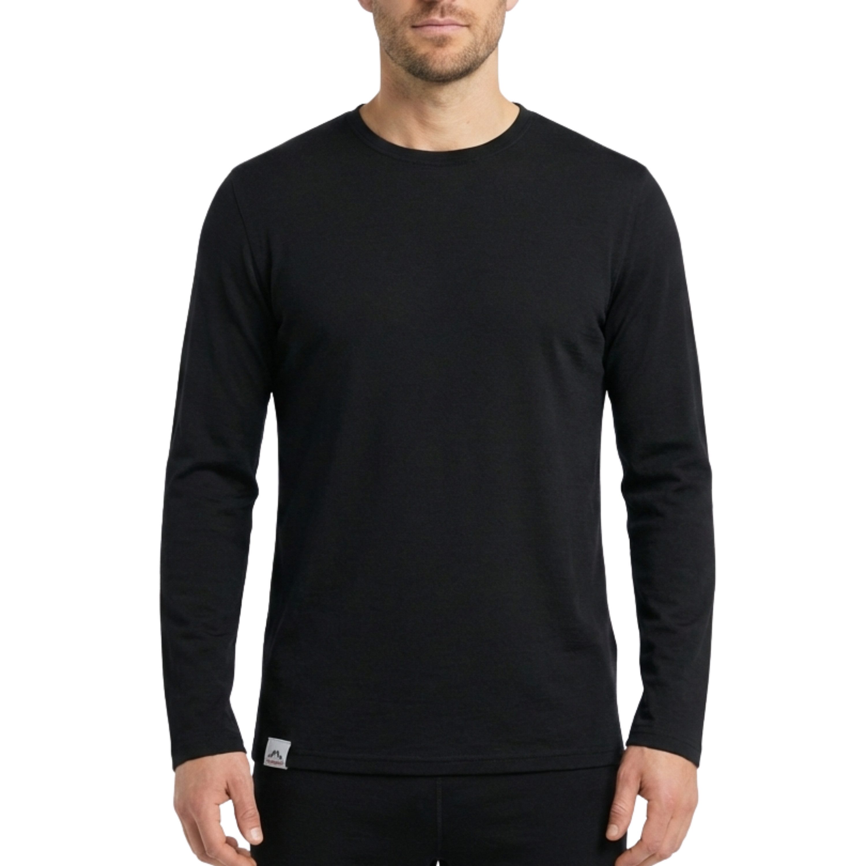 Alpenwert Langarmshirt Herren Longsleeve aus Merinowolle – atmungsaktiv & geruchsneutral (1 Pack) Antibakteriell, Anti-Schweiß-Geruch, Outdoor & Funktionsshirt – Bild 2 von 3