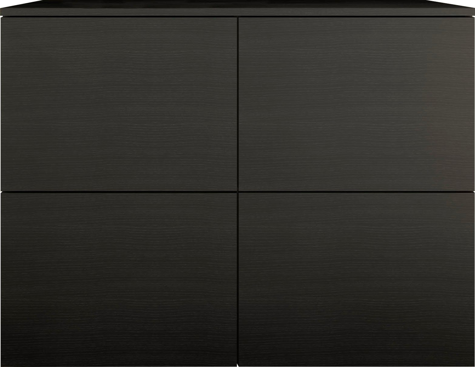 borchardt Möbel Kommode Rova, Sideboard mit 4 Türen, Breite 93 cm, 4-türig, Kommode mit viel Stauraum, schwarz-matt