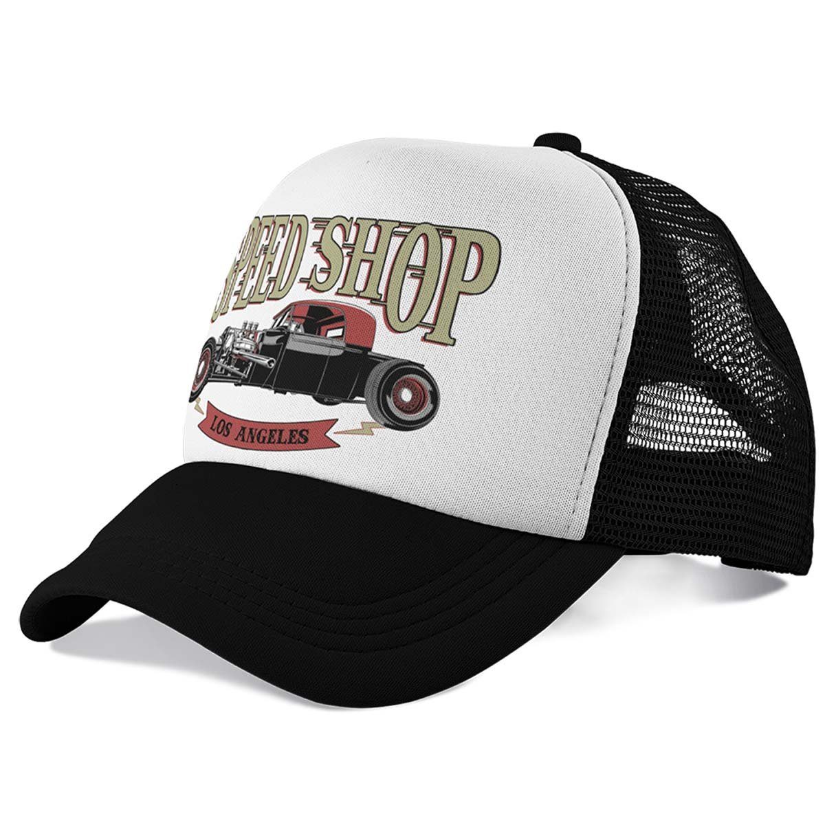 Rebel On Wheels Trucker Cap Baseball Cap Curved Visor Speedshop LA