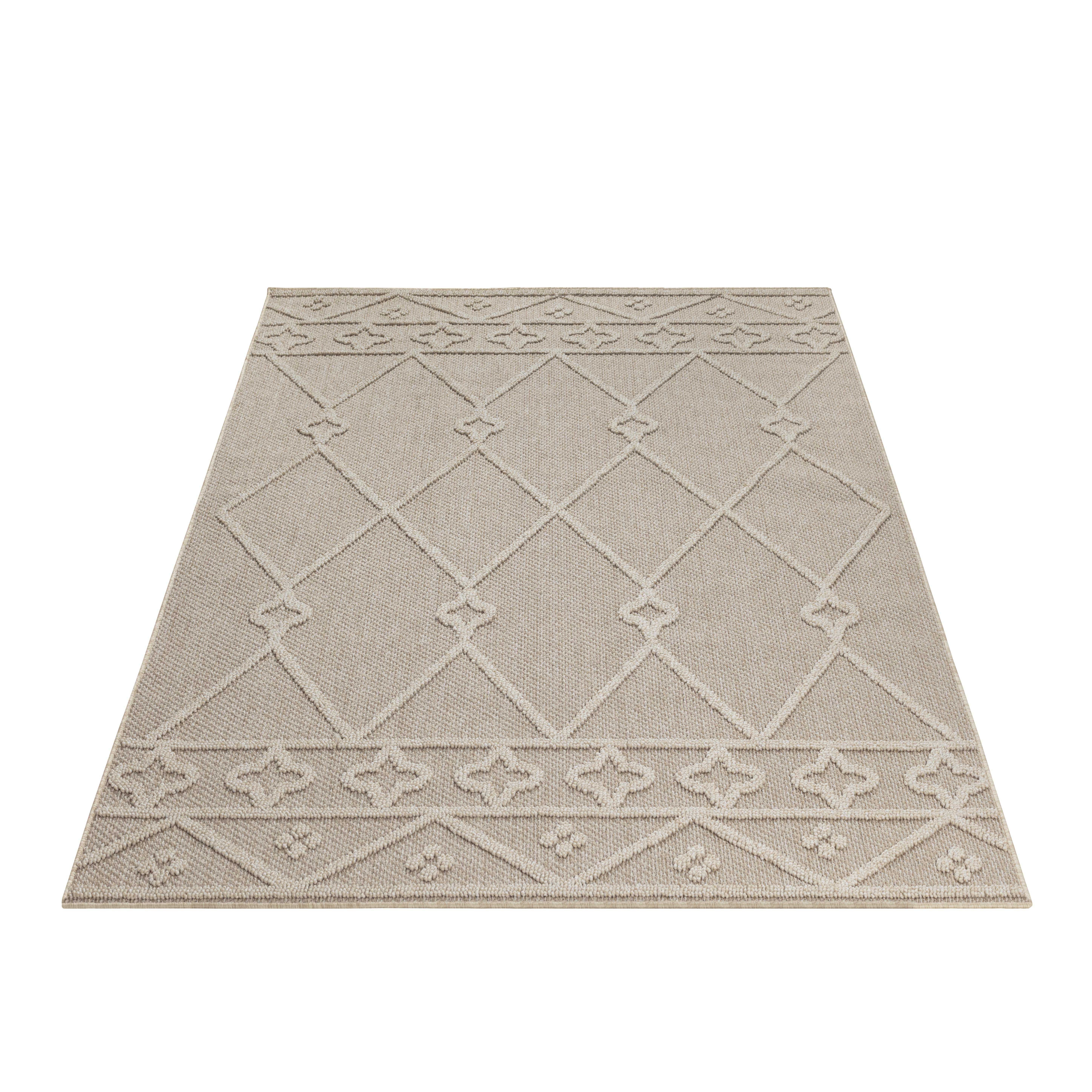 Outdoorteppich PATARA 4955, Ayyildiz Teppiche, In- Pflegeleicht Outdoor BEIGE rechteckig, geeignet / 8 mm, Höhe: Strapazierfähig und 