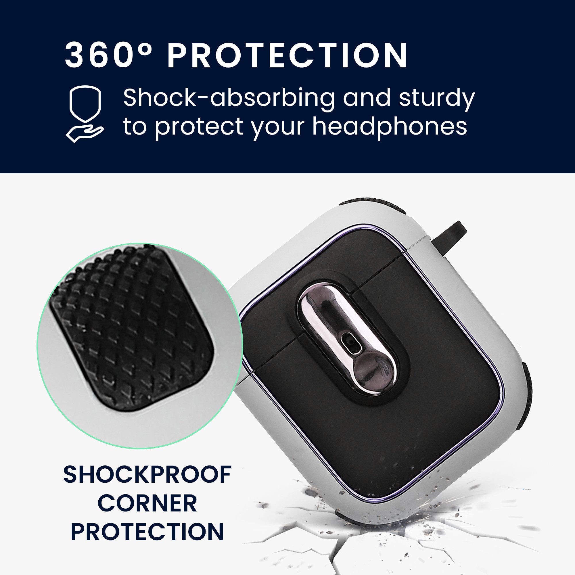 kwmobile Kopfhörer-Schutzhülle Hülle für Apple Airpods 1 & 2 Kopfhörer Case, TPU Cover mit Karabiner - Stoßfeste Schutzhülle