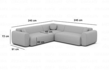 Sofa Dreams Ecksofa Stoff Sofa Eckcouch Polster Ecksofa Cortegada L Form Stoff, Lounge-Sofa