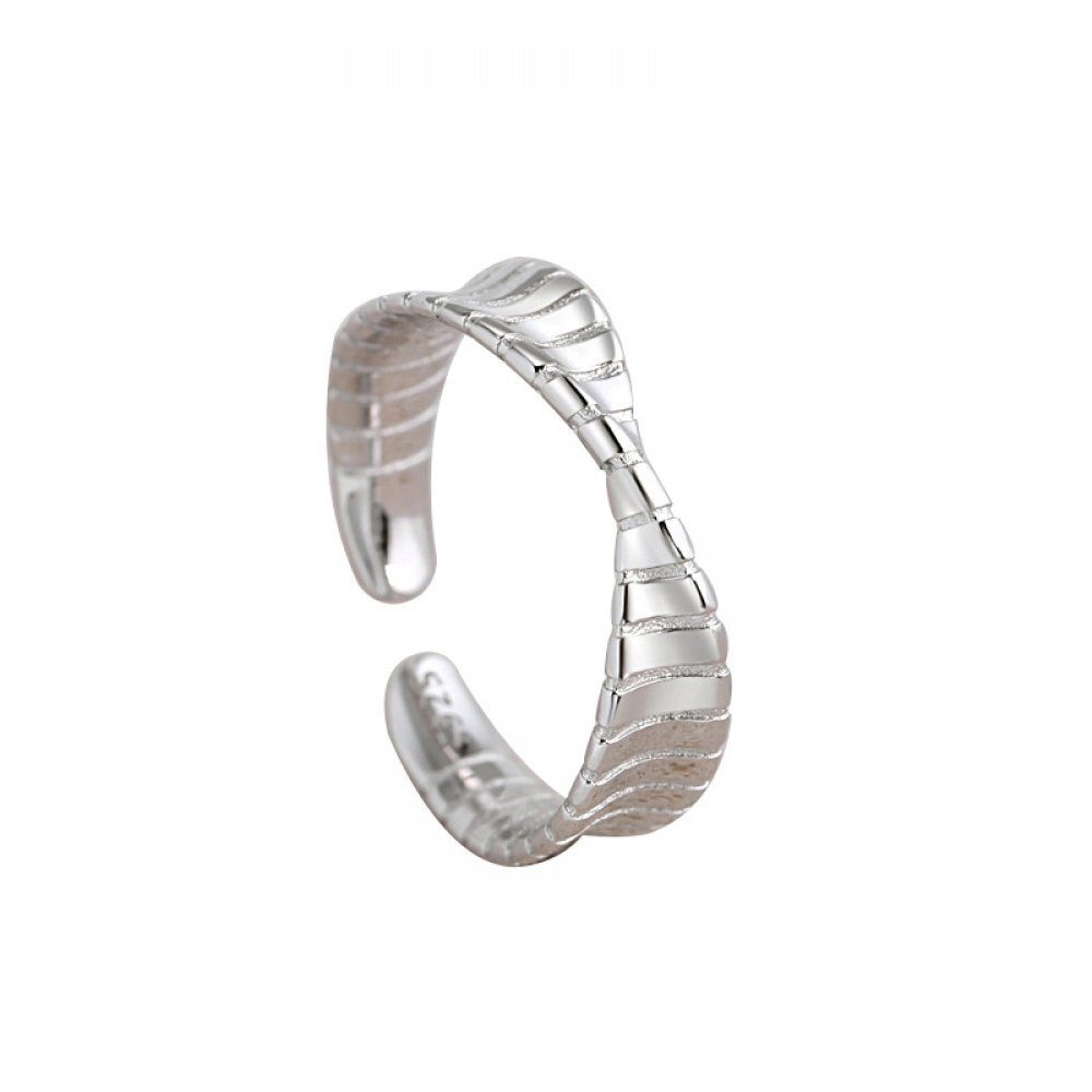 Invanter Fingerring Offener Ring aus Sterlingsilber mit Mobius-Internet-Promi-Modemuster, inkl.Geschenkbo