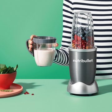 nutribullet Smoothie-Maker NB606DG, 600 W, Standmixer, Multifunktionsmixer inkl. 2 Trinkbecher, Dunkelgrau