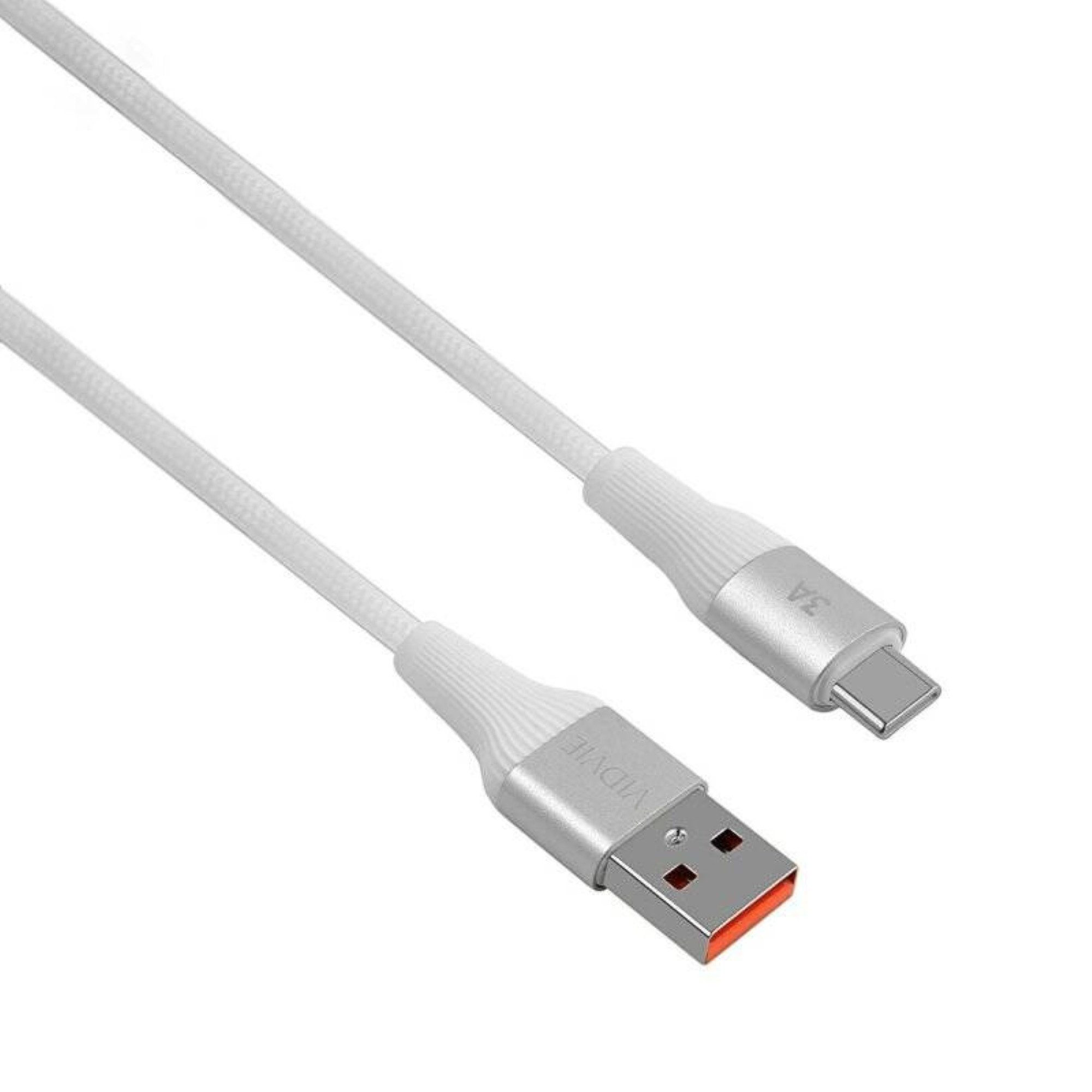 COFI 1453 Ladekabel USB - USB-C - Datenkabel 100 cm in Weiß/Silber USB-Kabel, (100 cm)