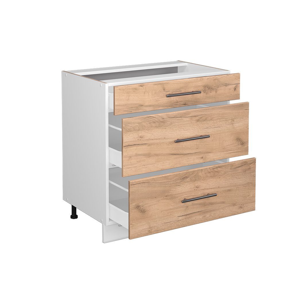 Vicco Unterschrank Fame-Line Goldkraft Eiche/Weiß, 80cm, ohne Arbeitsplatte (1-St) – Bild 5 von 5
